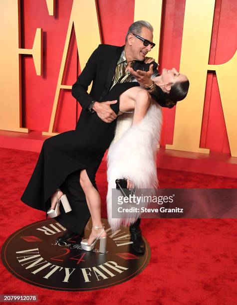 Jeff Goldblum, Emilie Livingston arrives at the 2024 Vanity Fair Oscar Party Hosted By Radhika Jones at Wallis Annenberg Center for the Performing...