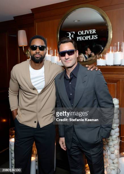 Jay Ellis and Roger Federer attend the Roger Federer and Oliver Peoples collaboration launch dinner on March 12, 2024 in Los Angeles, California.