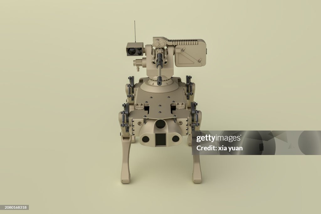 Robot dog with a machine gun