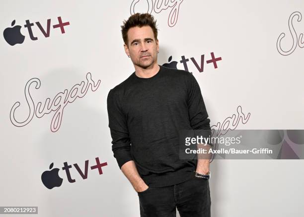 Colin Farrell attends the Photo Call for Apple TV+'s "Sugar" at Four Seasons Hotel Los Angeles at Beverly Hills on March 12, 2024 in Los Angeles,...