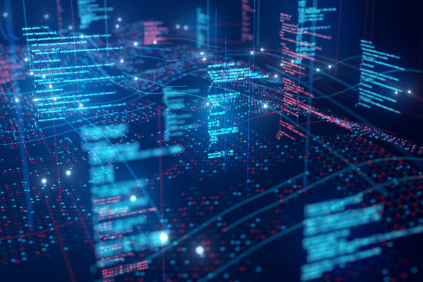 program code and data wave - digital transformation stock pictures, royalty-free photos & images