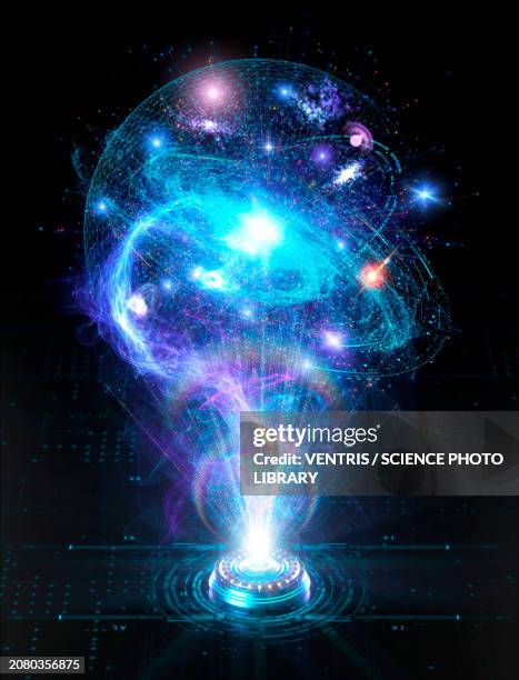 illustrations, cliparts, dessins animés et icônes de holographic universe, conceptual illustration - hologramme