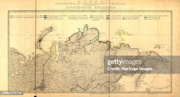 Map Of The Sievernago Glacial Ocean In The Granitic Lakes Of The Russian Empire...