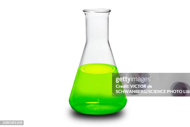 green science, conceptual illustration - glaskolben stock-grafiken, -clipart, -cartoons und -symbole