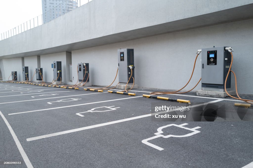 Charging signs at new energy vehicle charging stations