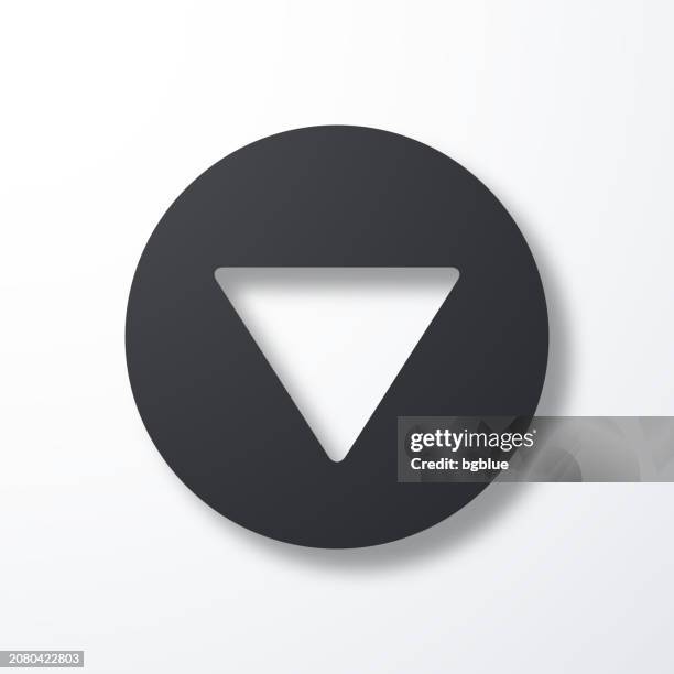 down button. icon with shadow on white background - pointing down white background stock illustrations