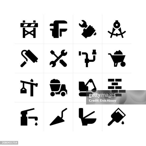 construction icons - calliper stock illustrations