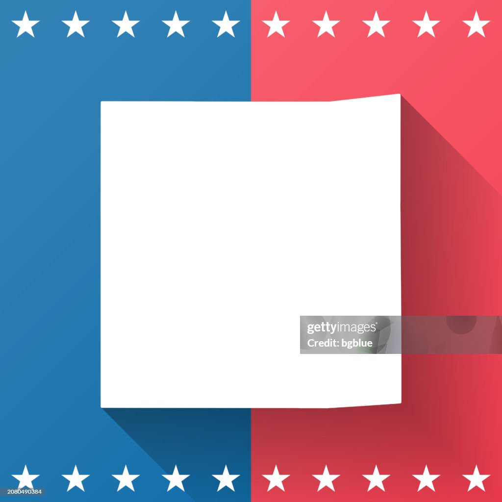 Madison County, Iowa. Map on blue and red background