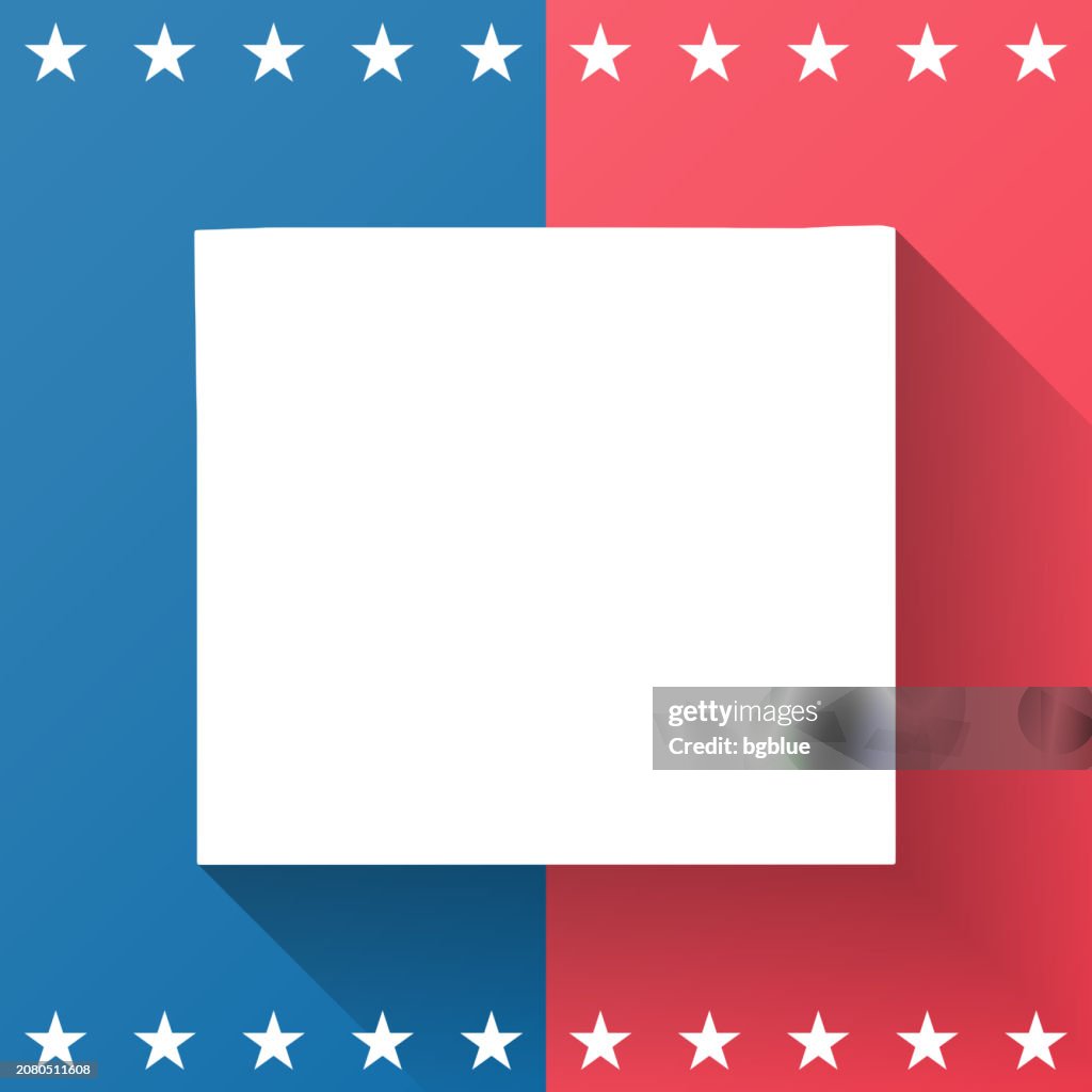 McHenry County, Illinois. Map on blue and red background