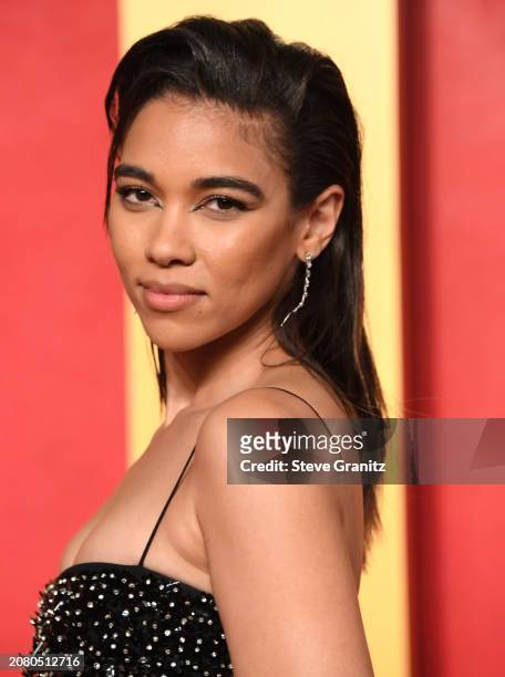 Alexandra Shipp arrives at the 2024 Vanity Fair Oscar Party Hosted By Radhika Jones at Wallis Annenberg Center for the Performing Arts on March 10,...