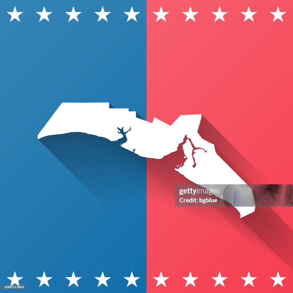 Yakutat, Alaska. Map on blue and red background