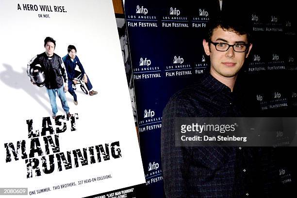 Actor Colin Hanks arrives at the premiere of "Last Man Running" at the Directors Guild of America theater on June 13, 2003 in Hollywood, California.