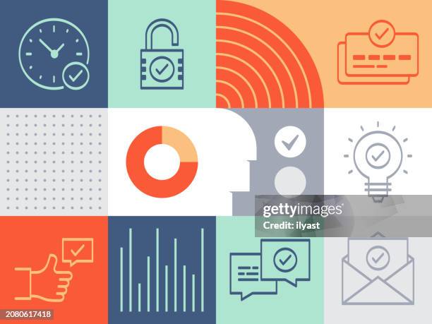 pattern infographic design for file approval - standardized testing stock illustrations