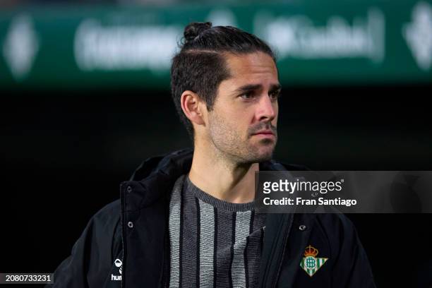 Isco of Real Betis looks on during the LaLiga EA Sports match between Real Betis and Villarreal CF at Estadio Benito Villamarin on March 10, 2024 in...