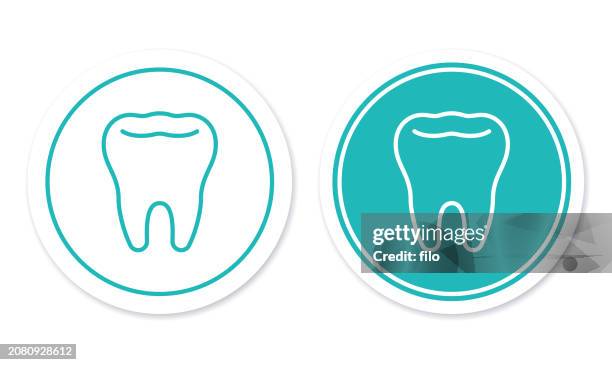 ilustraciones, imágenes clip art, dibujos animados e iconos de stock de tooth line icon symbol - dientes humanos