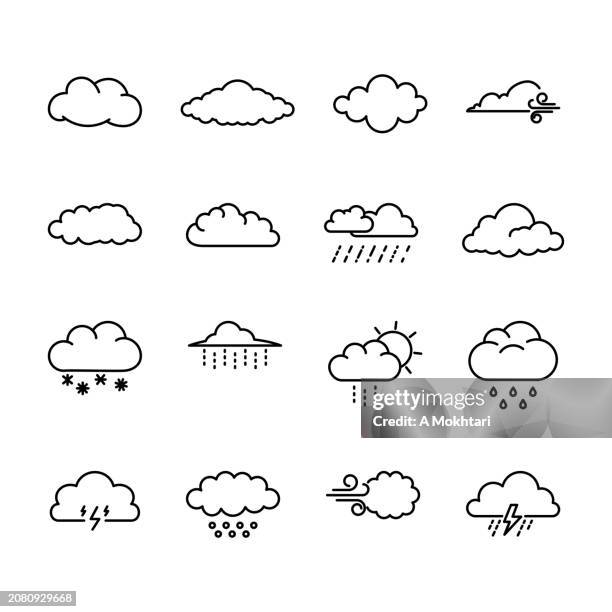 set of clouds. - dark cloud stock illustrations