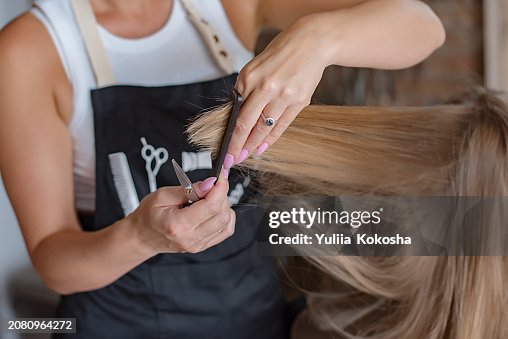 Hair cutting in salon Hair cutting in salon