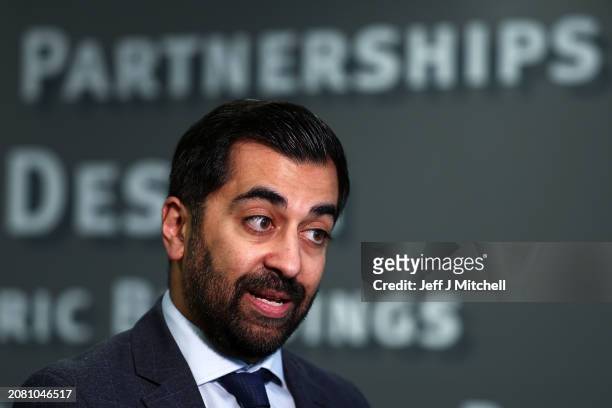 Scotland’s First Minister Humza Yousaf gives an interview following a visit to The Bothy where he took the opportunity to meet with people using...