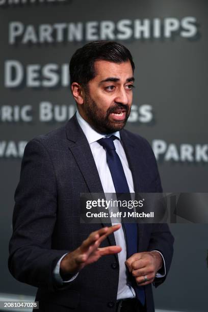 Scotland’s First Minister Humza Yousaf gives an interview following a visit to The Bothy where he took the opportunity to meet with people using...