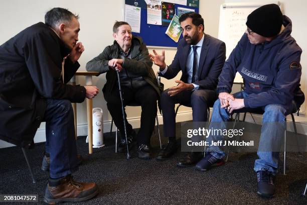 Scotland’s First Minister Humza Yousaf visits The Bothy where he took the opportunity to meet with people using addiction services on March 13, 2024...