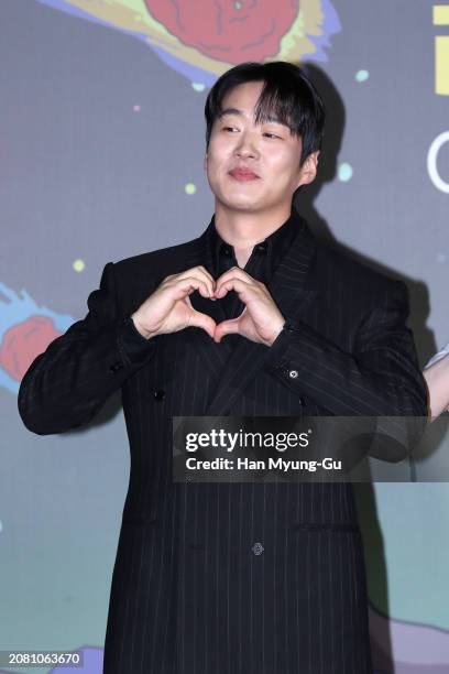 South Korean actor Ahn Jae-Hong attends the Netflix 'Chicken Nugget' press conference at Lotte Cinema on March 13, 2024 in Seoul, South Korea.