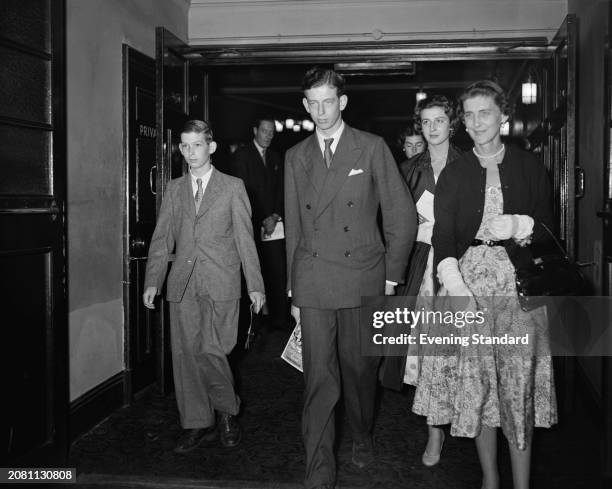 Members of the British Royal Family, from left, Prince Michael of Kent, Prince Edward Duke of Kent and Princess Alexandra of Kent with their mother...