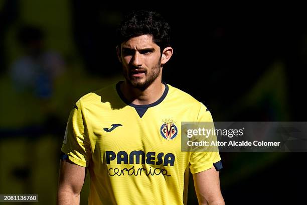 Goncalo Guedes of Villarreal CF looks on during the LaLiga EA Sports match between Villarreal CF and Granada CF at Estadio de la Ceramica on March...