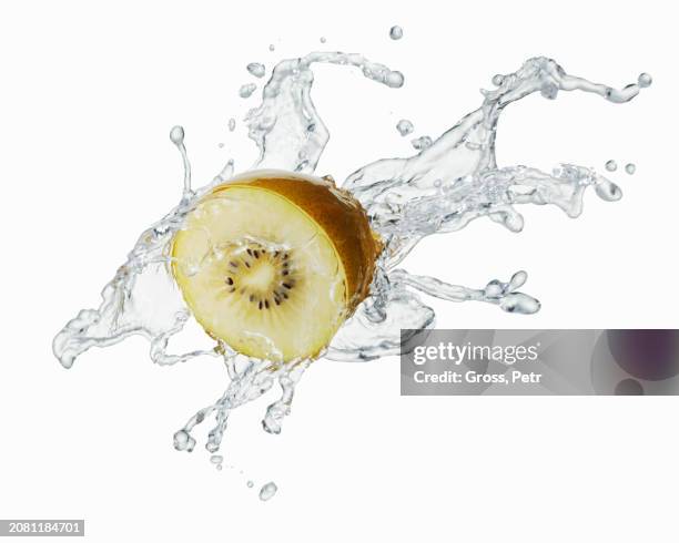 a kiwi with a splash of water - flying kiwi stock pictures, royalty-free photos & images