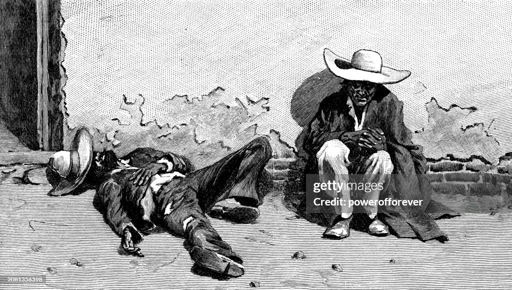 Men Having a Siesta in Laredo, Texas, United States - 19th Century