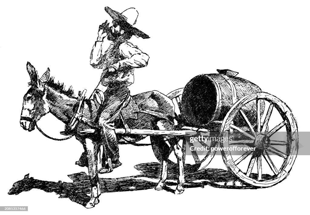 Water Cart in Laredo, Texas, United States - 19th Century
