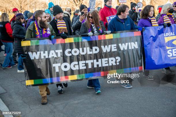 St. Paul, Minnesota. Education rally. Teachers and educators from across the state rally at the Education Minnesota building before heading to the...