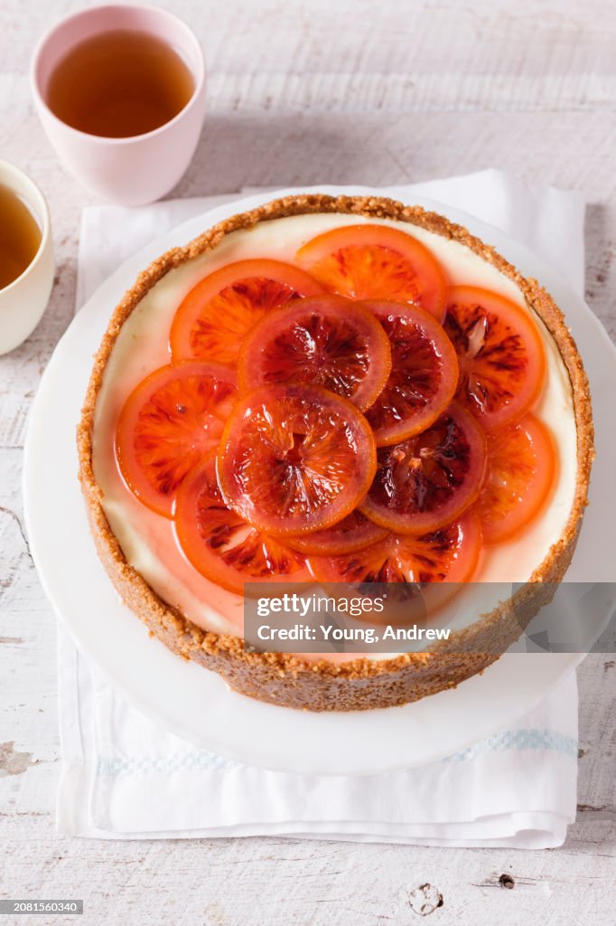 Blood orange cheesecake