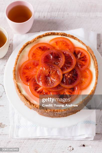 Blood Orange Cheesecake High-Res Stock Photo