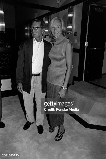 Roy Scheider and Brenda Siemer Scheider attend a private screening of "The Cradle Will Rock" at the Bantry residence in the Wainscott neighborhood of...