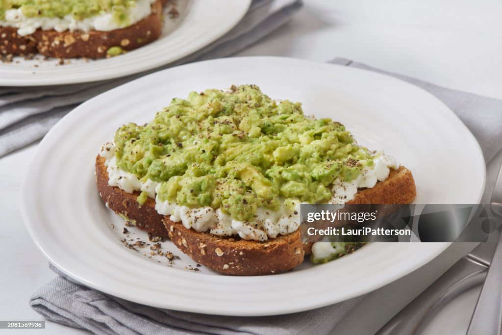 Cottage Cheese Toast with Creamy Avocado