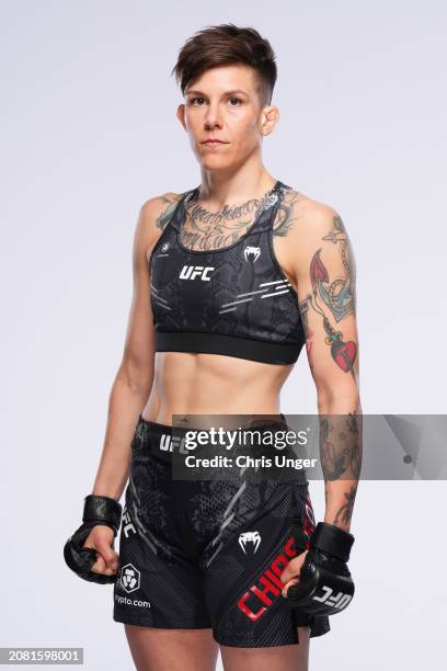 Macy Chiasson poses for a portrait during a UFC photo session on March 13, 2024 in Las Vegas, Nevada.