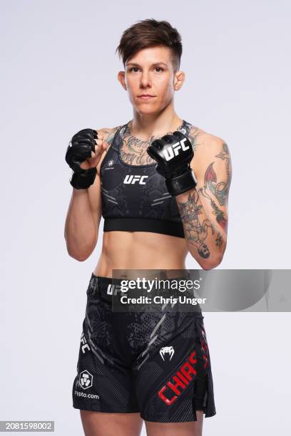 Macy Chiasson poses for a portrait during a UFC photo session on March 13, 2024 in Las Vegas, Nevada.