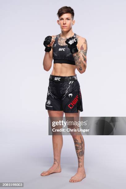 Macy Chiasson poses for a portrait during a UFC photo session on March 13, 2024 in Las Vegas, Nevada.