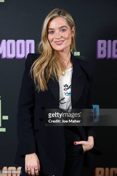 Laura Whitmore attends the screening of "Big Mood" at Charlotte Street Hotel on March 13, 2024 in London, England.