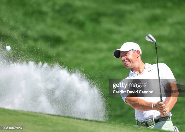 Rory McIlroy of Northern Ireland plays a shot during his practice round prior to THE PLAYERS Championship on the Stadium Course at TPC Sawgrass on...