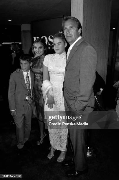 Joe Costner, Annie Costner, Lily Costner, and Kevin Costner attend the local premiere of "For Love of the Game" at the Cineplex Odeon Cinema in...