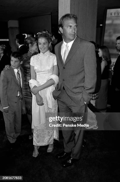 Joe Costner, Lily Costner, and Kevin Costner attend the local premiere of "For Love of the Game" at the Cineplex Odeon Cinema in Century City,...