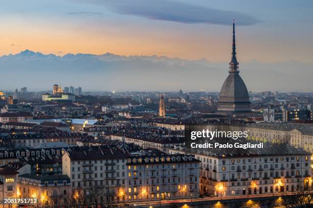 torino e la mole - torino foto e immagini stock