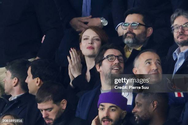 Elodie Frégé is seen during the French Cup quarterfinal match between Paris Saint-Germain and OGC Nice at Parc des Princes on March 13, 2024 in...