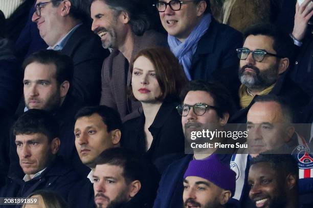 Elodie Frégé is seen during the French Cup quarterfinal match between Paris Saint-Germain and OGC Nice at Parc des Princes on March 13, 2024 in...