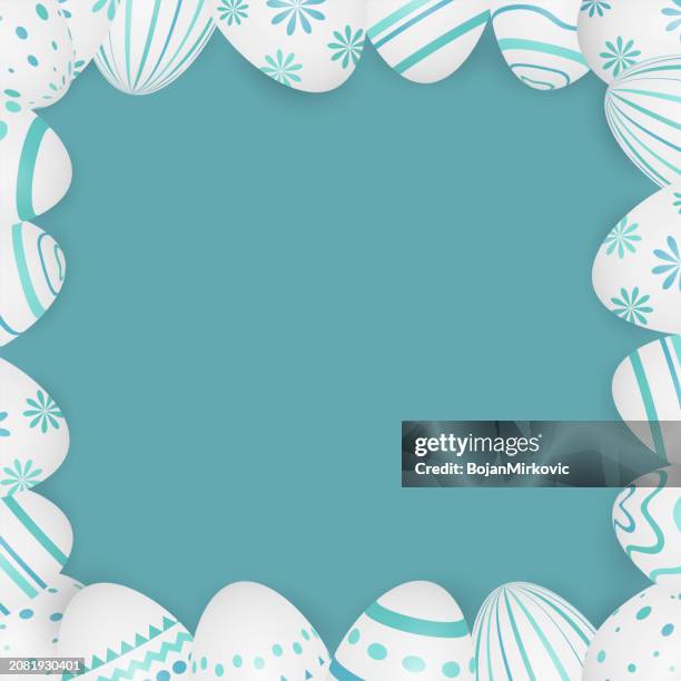 easter eggs frame with copy space. vector - easter stock illustrations