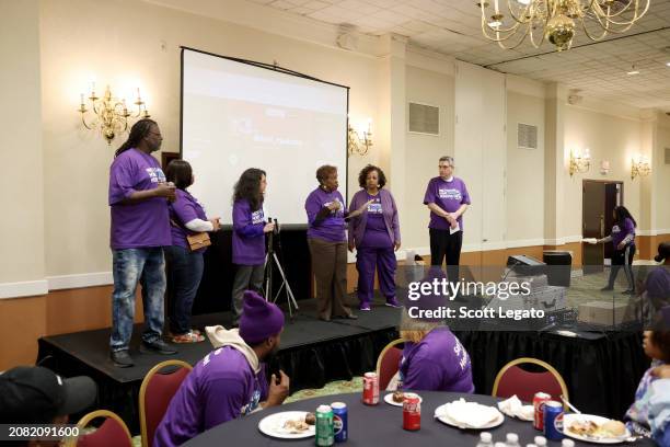 Rodney Tate, Ravian Turner, SEIU Executive Vice President Leslie Frane, SEIU Healthcare Michigan Trustee Dian Palmer, Reverend Harriet Bradley and...