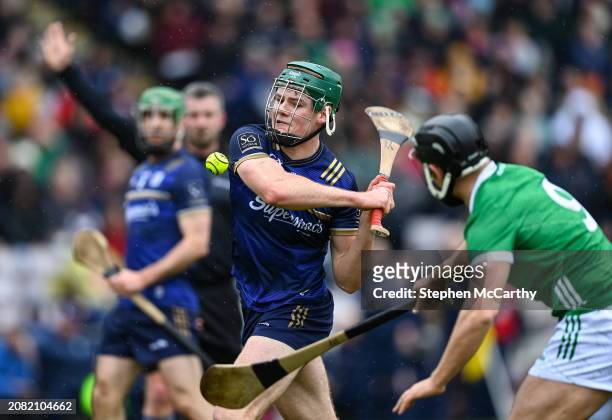 Galway , Ireland - 16 March 2024; Gavin Lee of Galway in action against Barry Murphy of Limerick during the Allianz Hurling League Division 1 Group B...