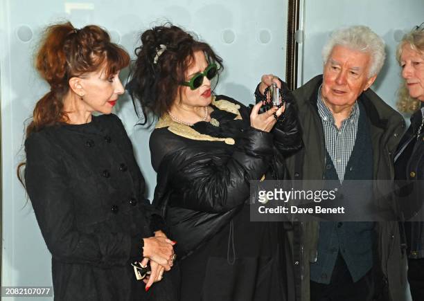 Susie Lindeman, Helena Bonham Carter, John Bright and Jenny Beavan attend the "Merchant Ivory" screening during BFI Flare 2024 at BFI Southbank on...