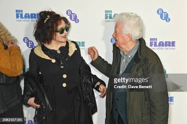Helena Bonham Carter and John Bright attend the "Merchant Ivory" screening during BFI Flare 2024 at BFI Southbank on March 16, 2024 in London,...